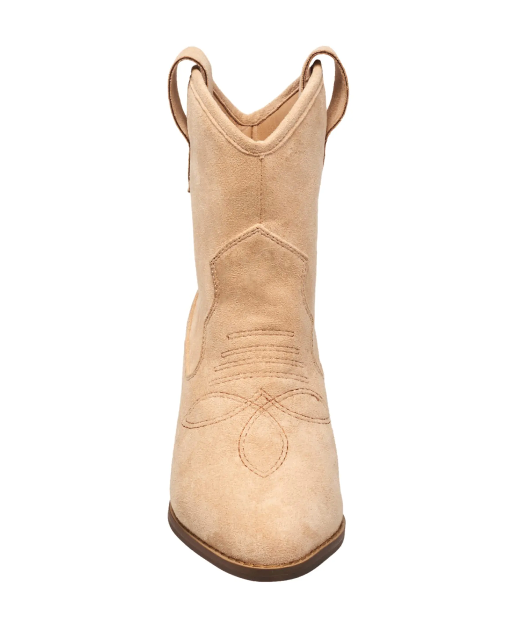 French Connection Carrie Women's Modern Western Cowboy Boots with Pull-Up Tabs in Taupe Size 9