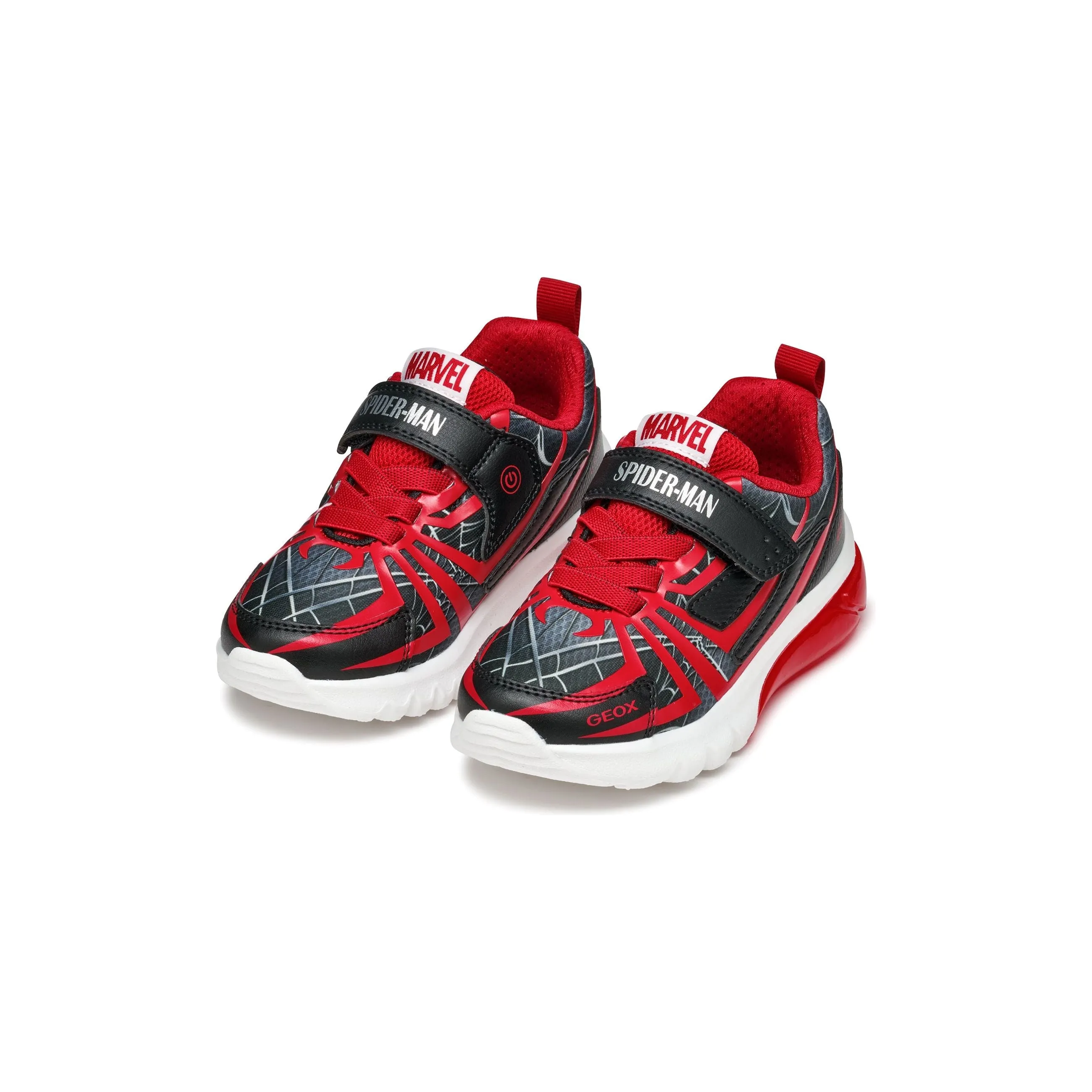 GEOX Ciberdron - Kids Spiderman Light-Up Velcro Trainer