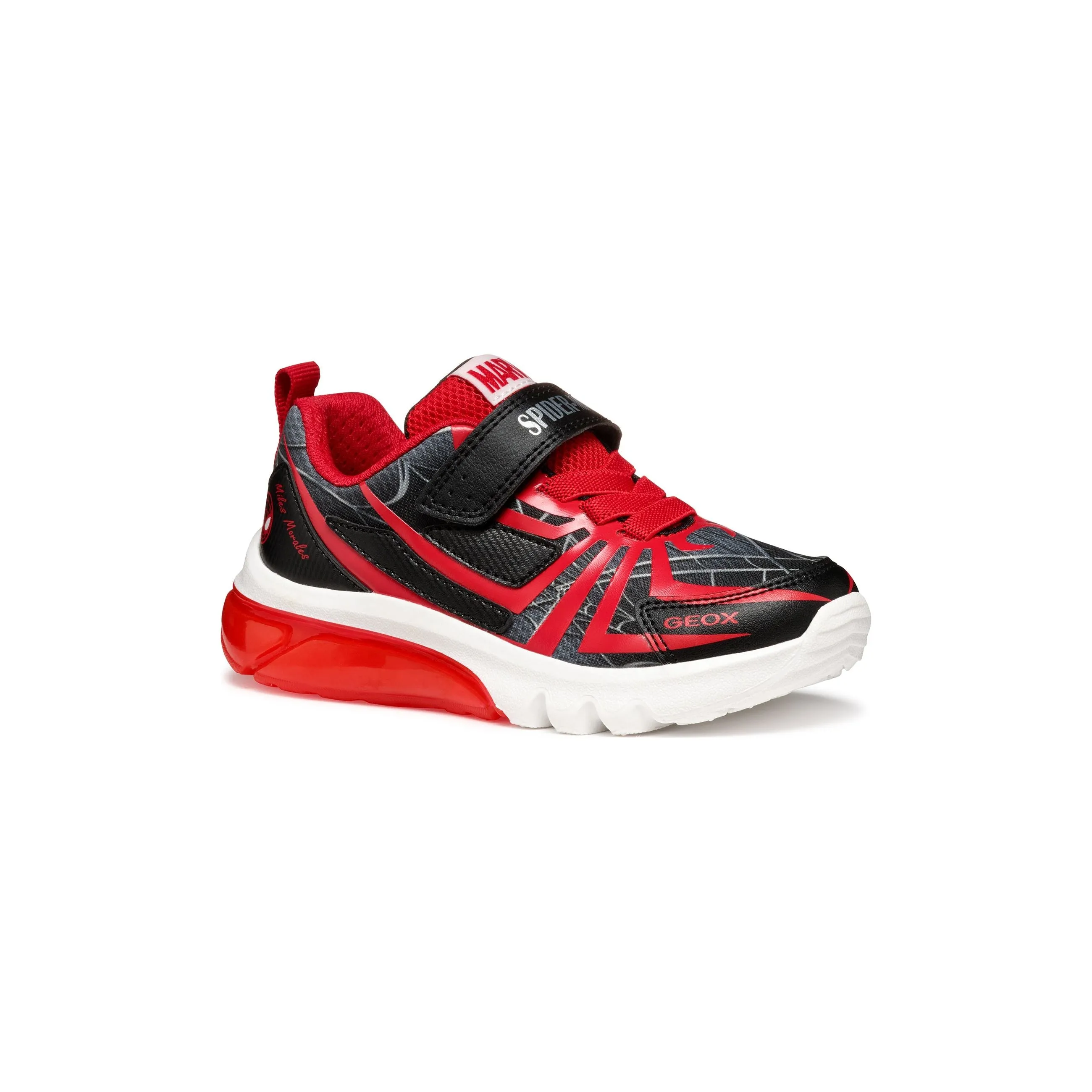 GEOX Ciberdron - Kids Spiderman Light-Up Velcro Trainer