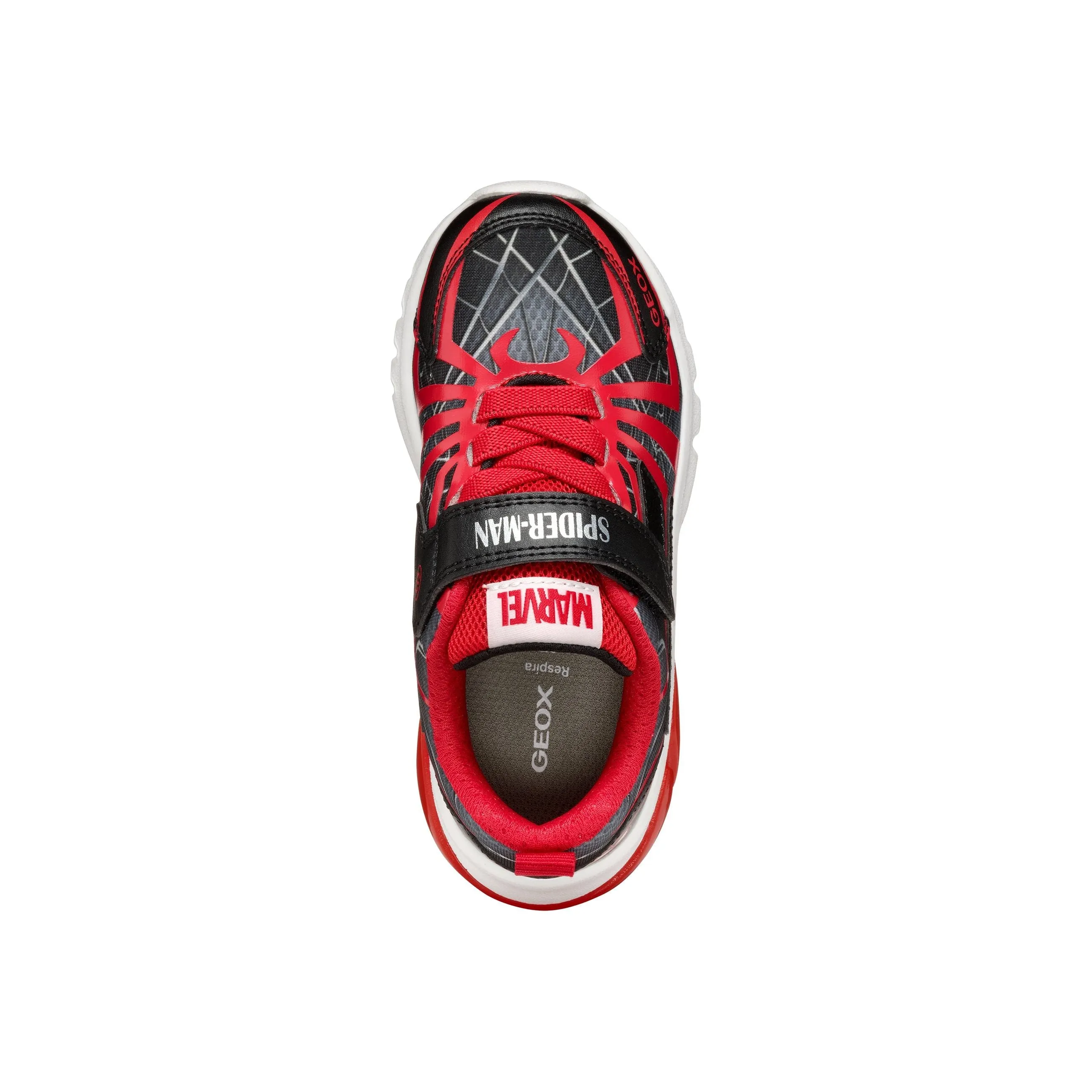 GEOX Ciberdron - Kids Spiderman Light-Up Velcro Trainer