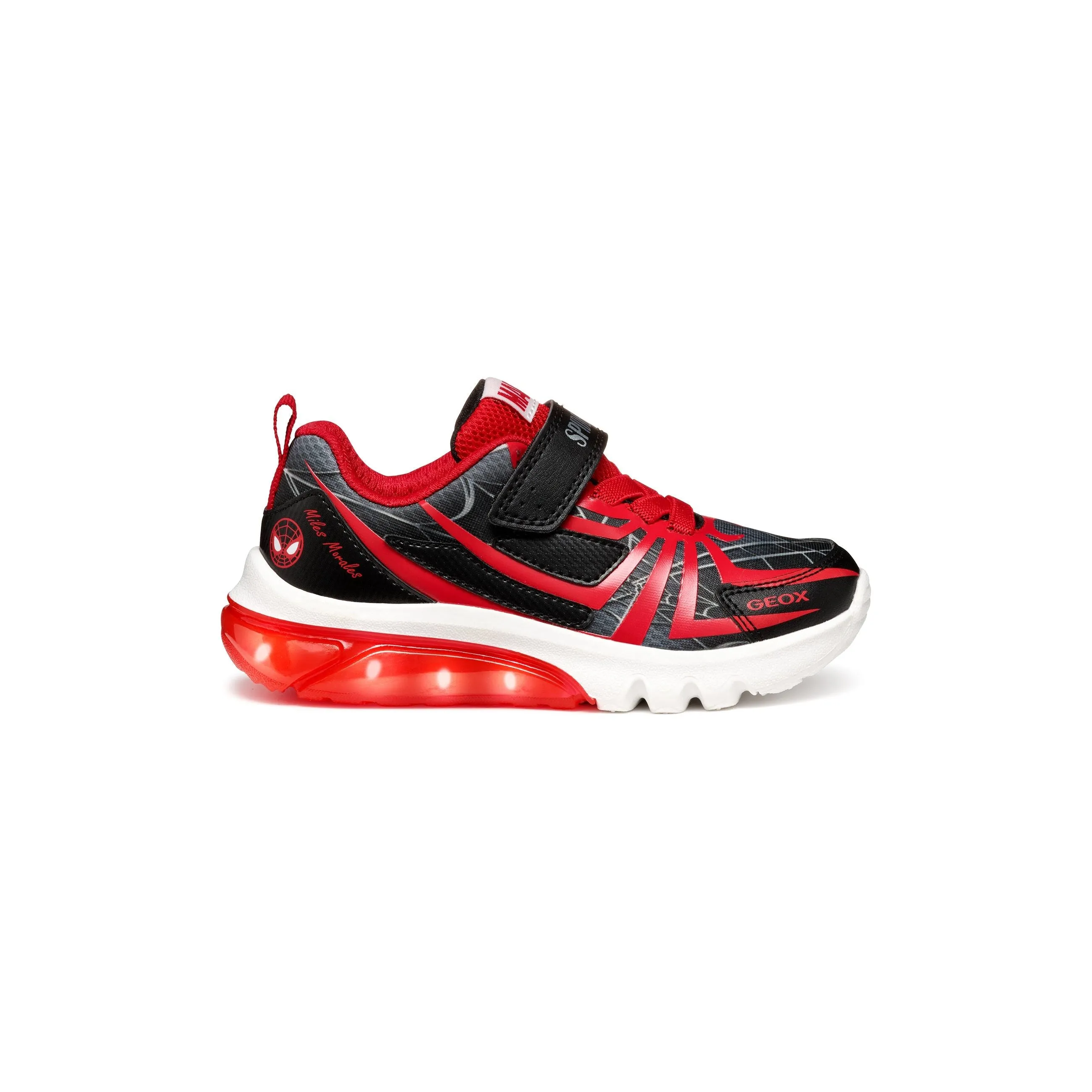 GEOX Ciberdron - Kids Spiderman Light-Up Velcro Trainer