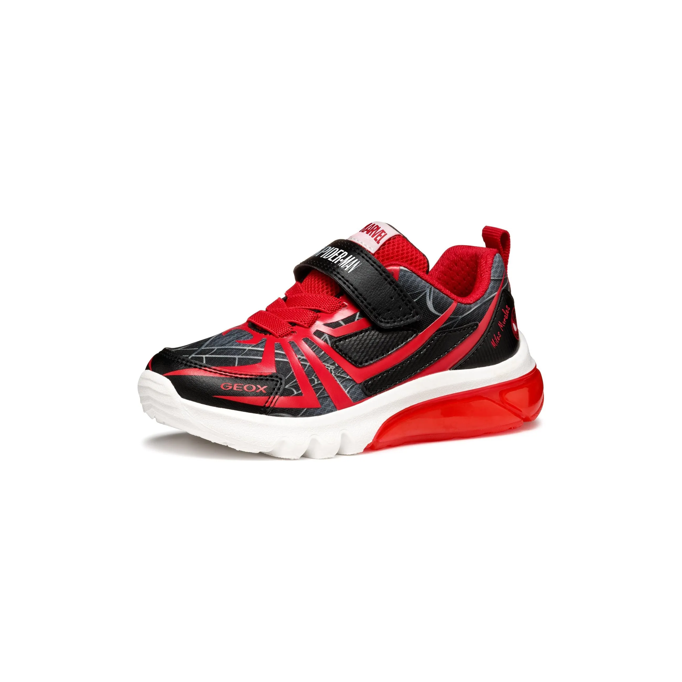 GEOX Ciberdron - Kids Spiderman Light-Up Velcro Trainer