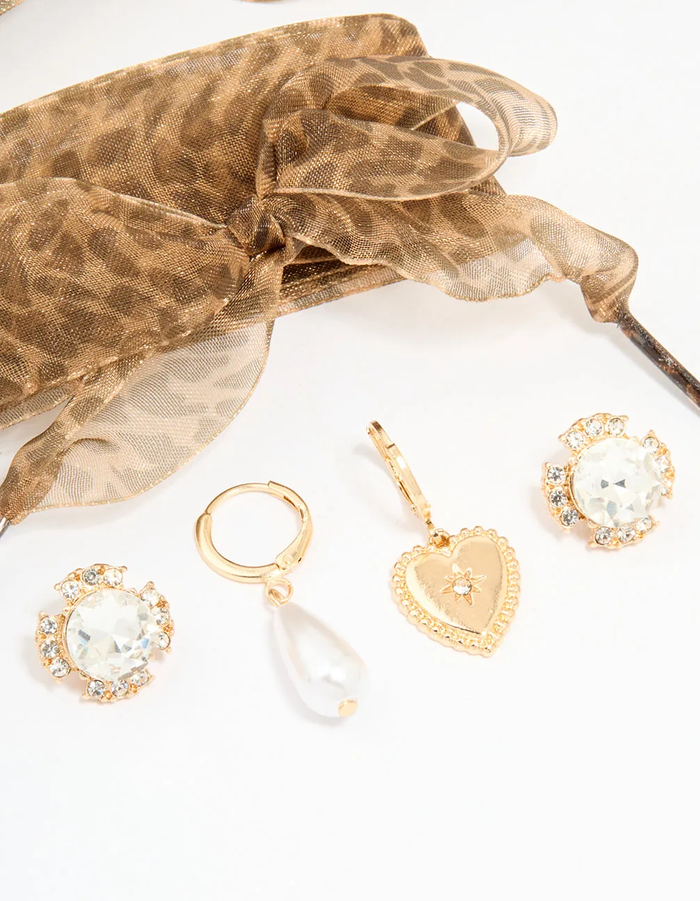 Gold Leopard Print Laces & Classic Shoe Charms Pack