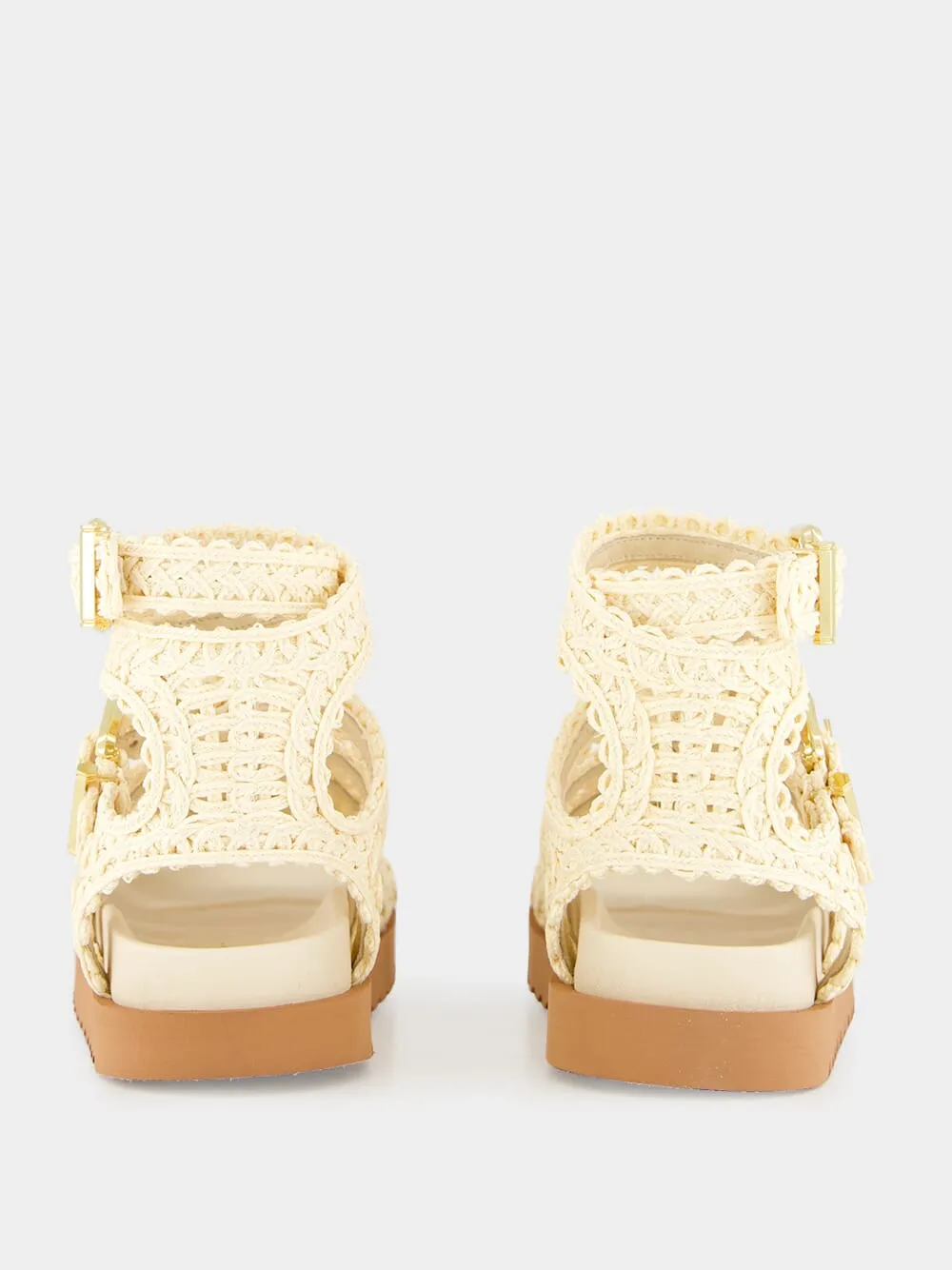 Goldie Gladiator Flat Sandals in Powder