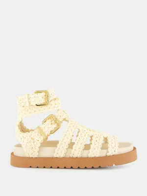 Goldie Gladiator Flat Sandals in Powder
