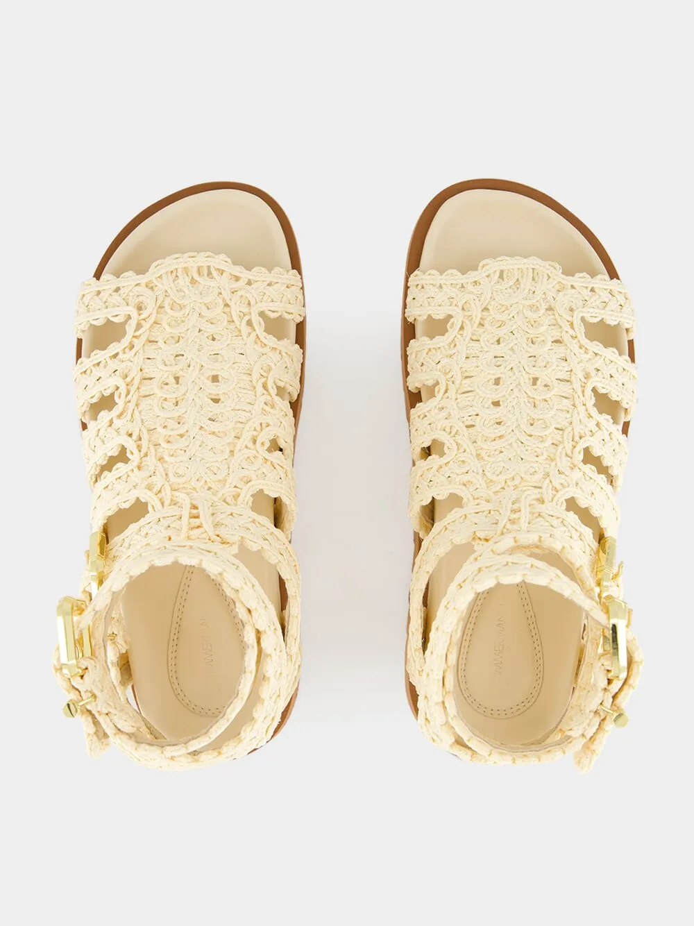 Goldie Gladiator Flat Sandals in Powder