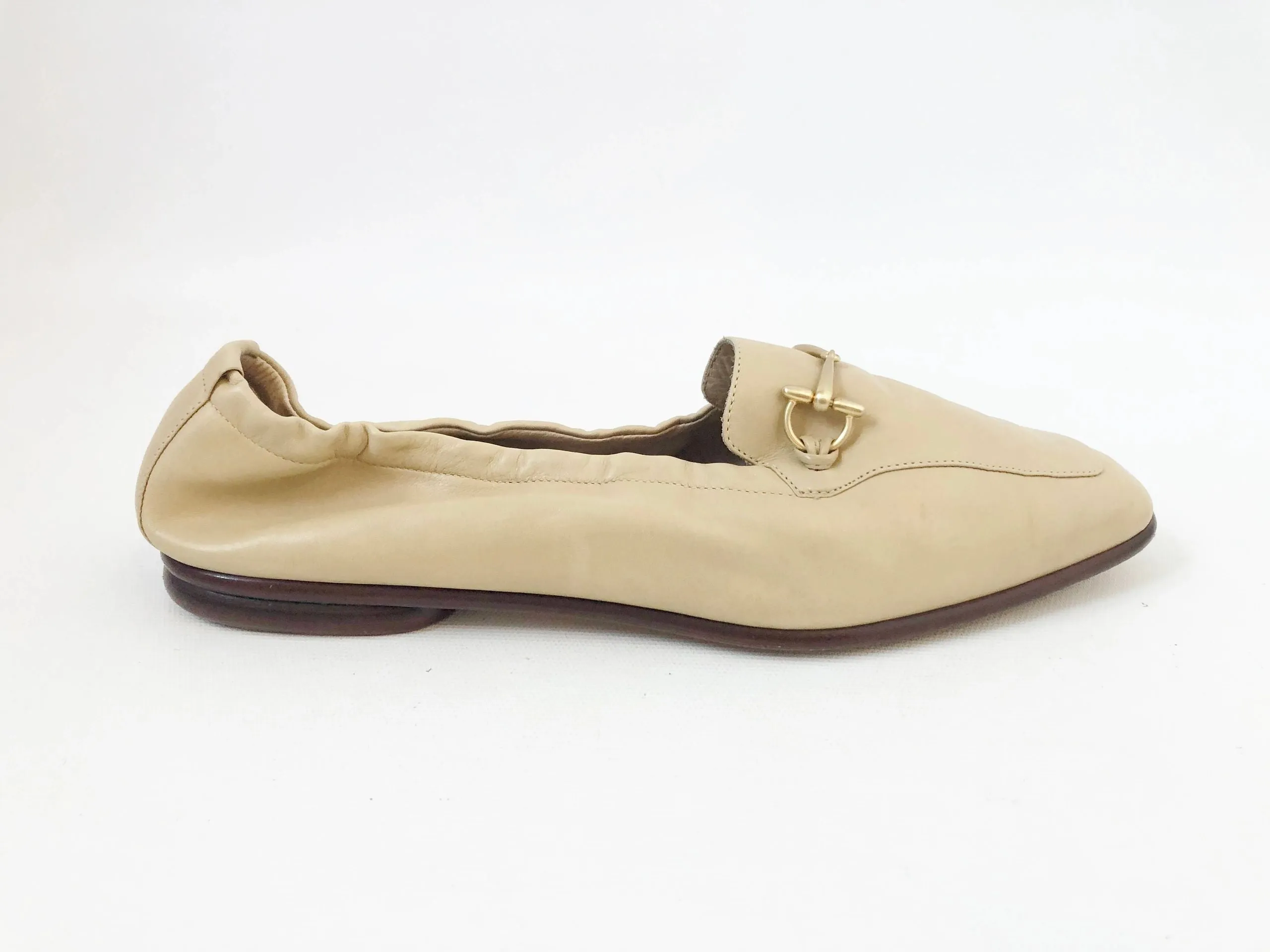 Gucci Beige Horsebit Loafer Size 38.5 It (8.5 Us)