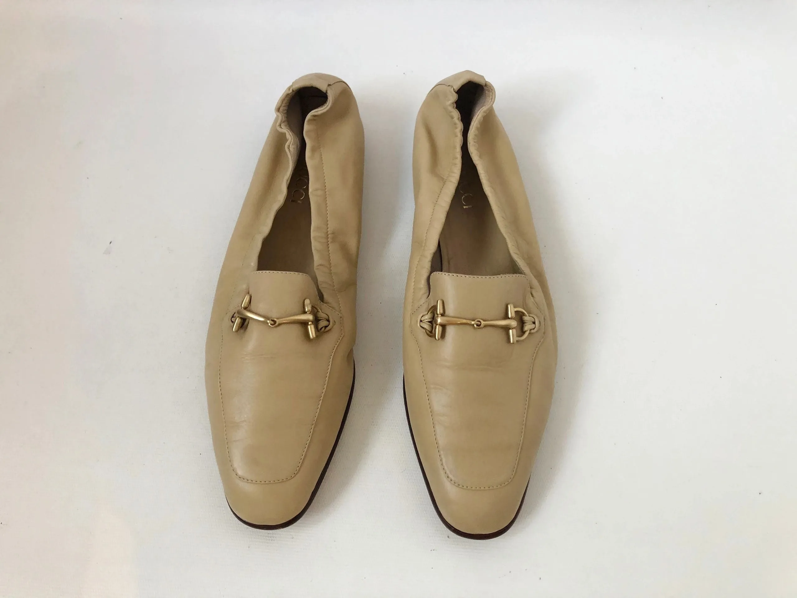 Gucci Beige Horsebit Loafer Size 38.5 It (8.5 Us)