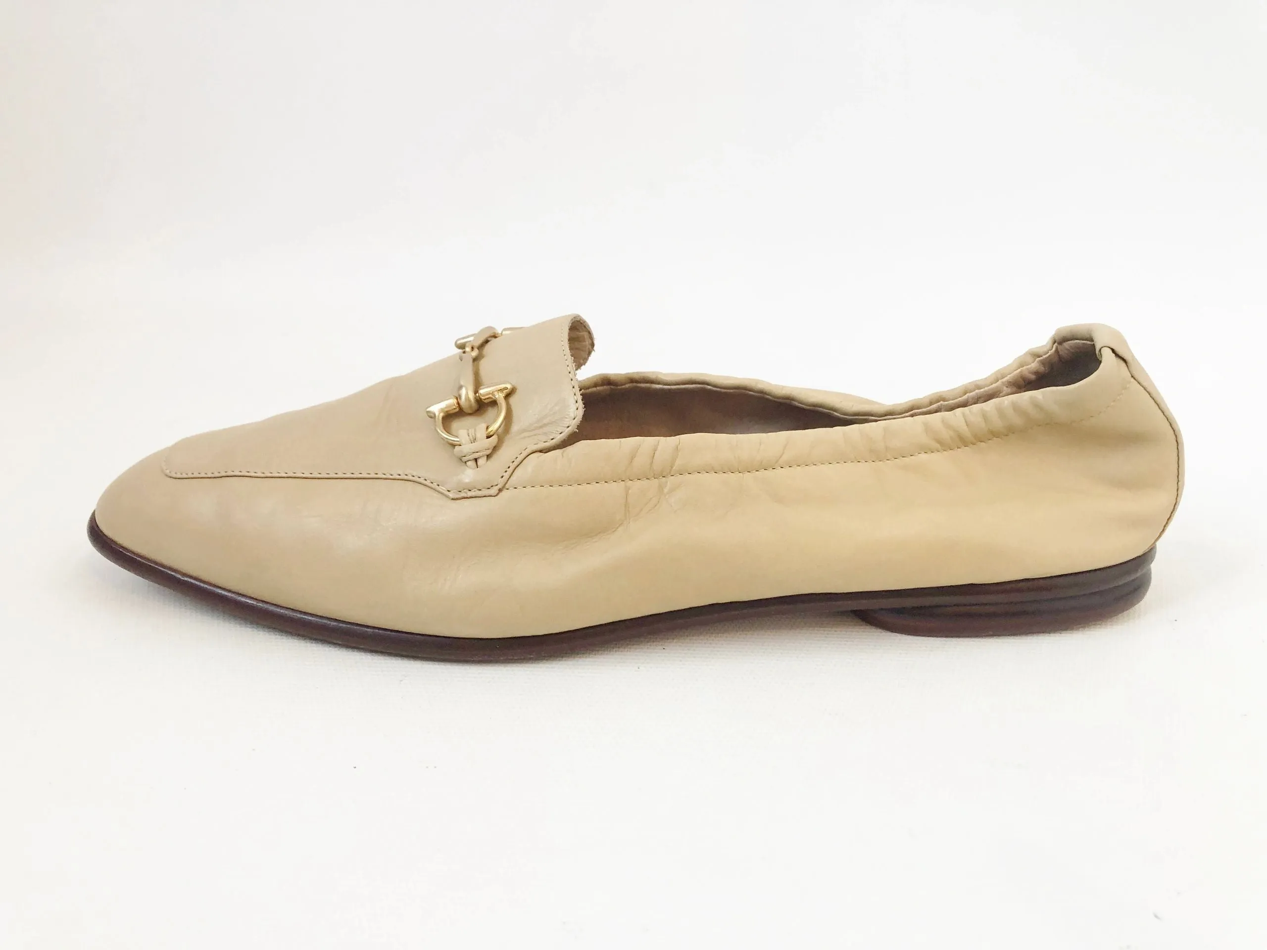 Gucci Beige Horsebit Loafer Size 38.5 It (8.5 Us)