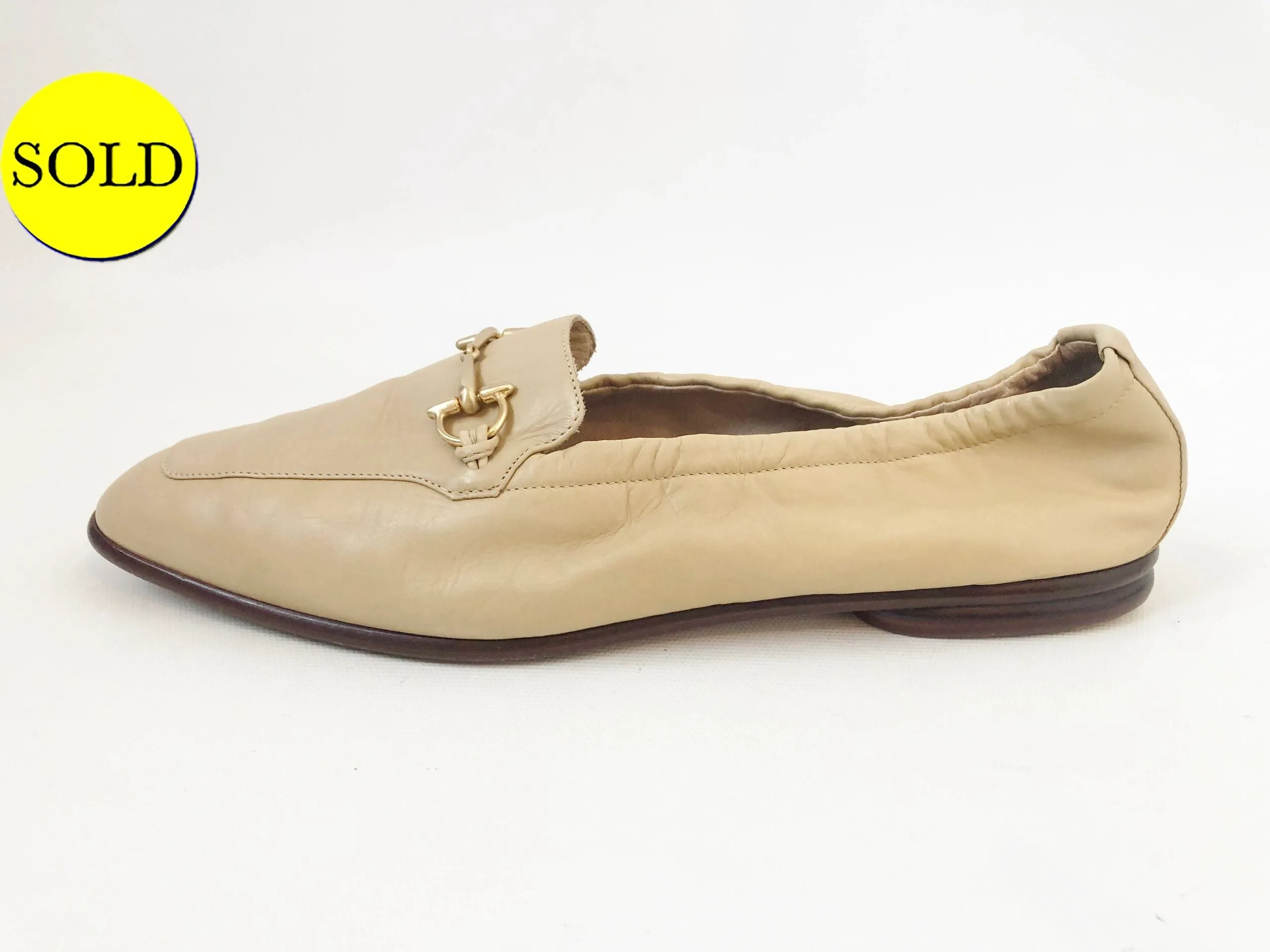 Gucci Beige Horsebit Loafer Size 38.5 It (8.5 Us)