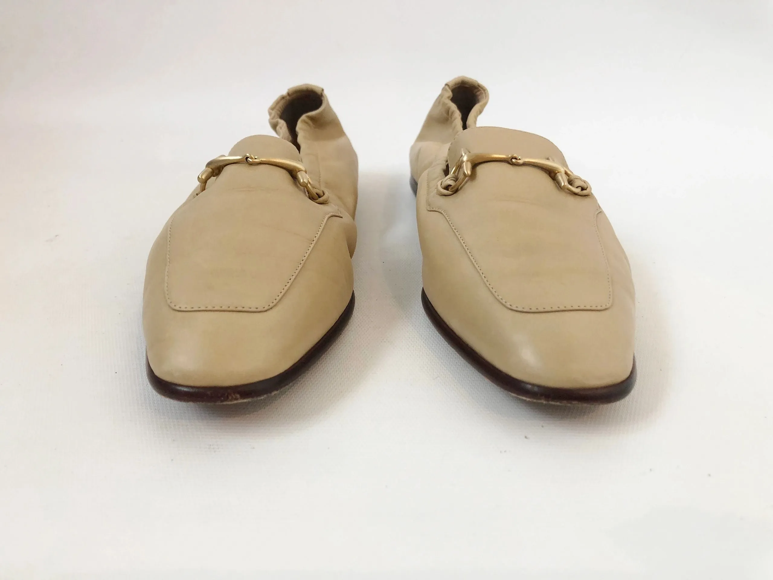 Gucci Beige Horsebit Loafer Size 38.5 It (8.5 Us)