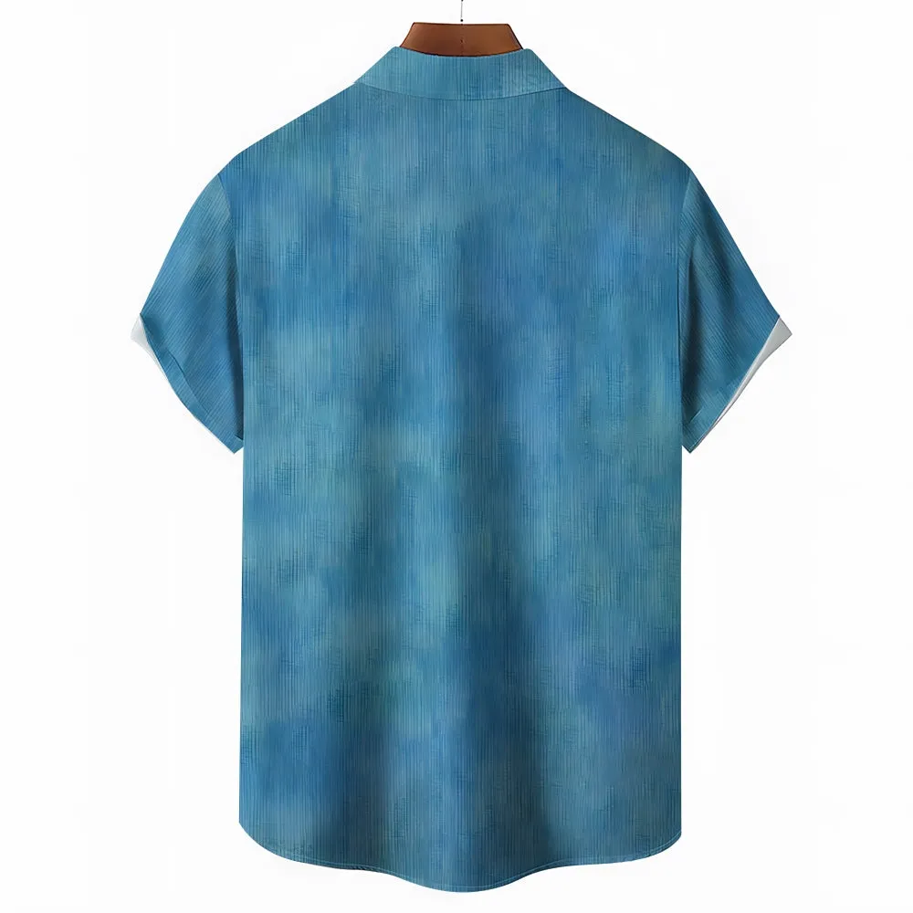 Guitar Printed Casual Short-Sleeved Shirt 2411011780