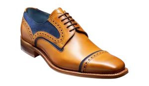 Haig - Cedar Calf / Blue Suede Toe Cap Derby Shoe