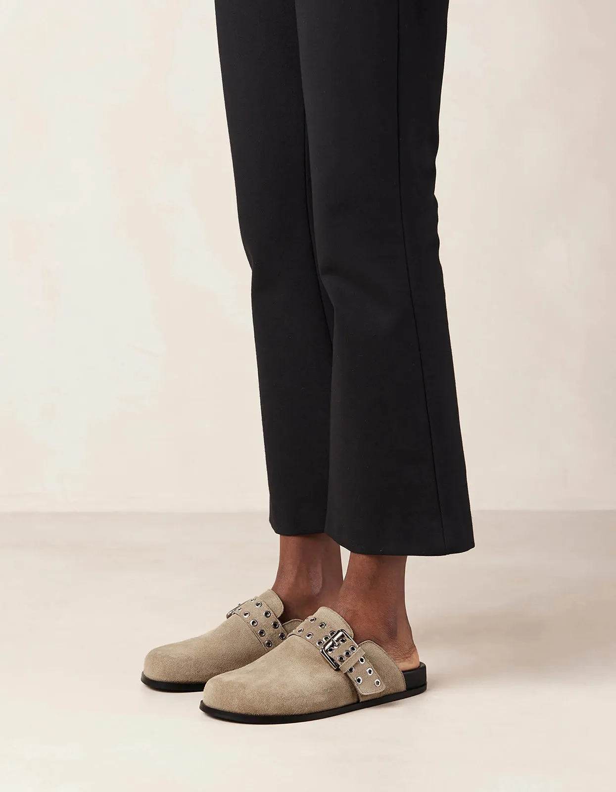 Halia Mules - Beige Leather
