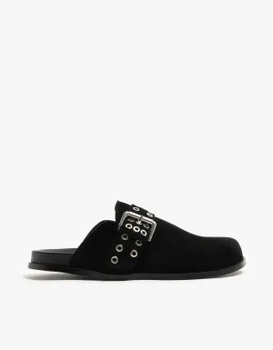 Halia Mules - Black Leather