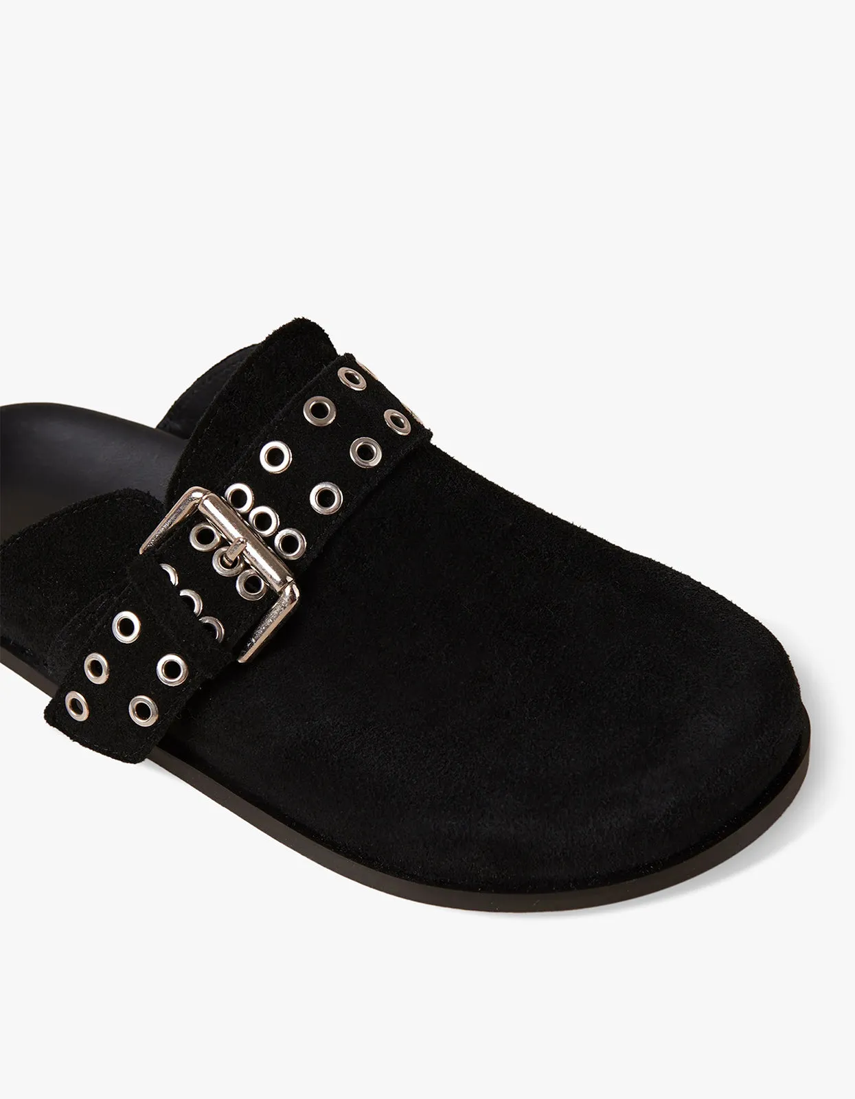 Halia Mules - Black Leather