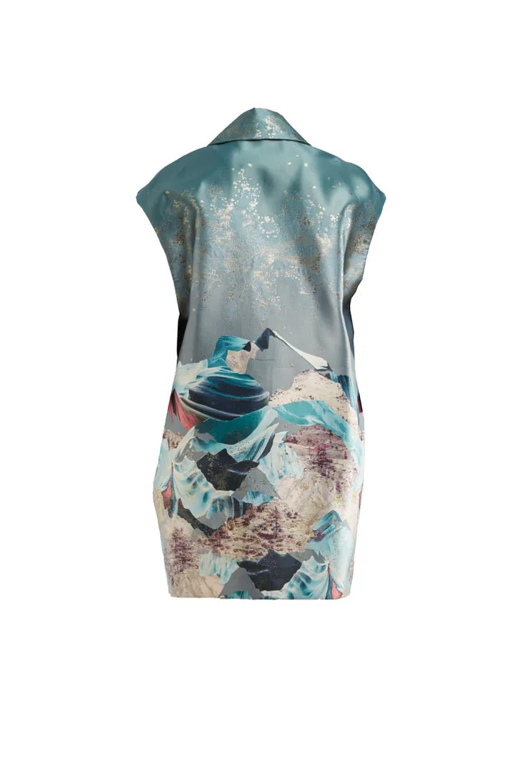Hanako Kimono Vest - Aqua Green