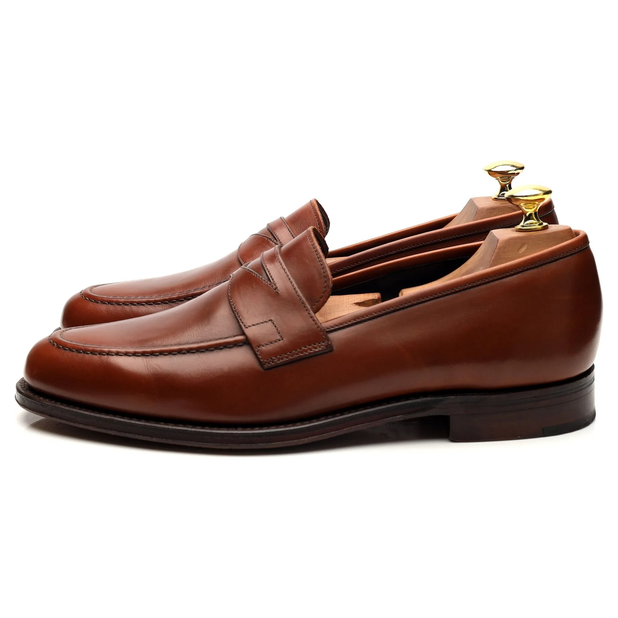 Herring 'Charlton' Brown Leather Loafers UK 8.5 F