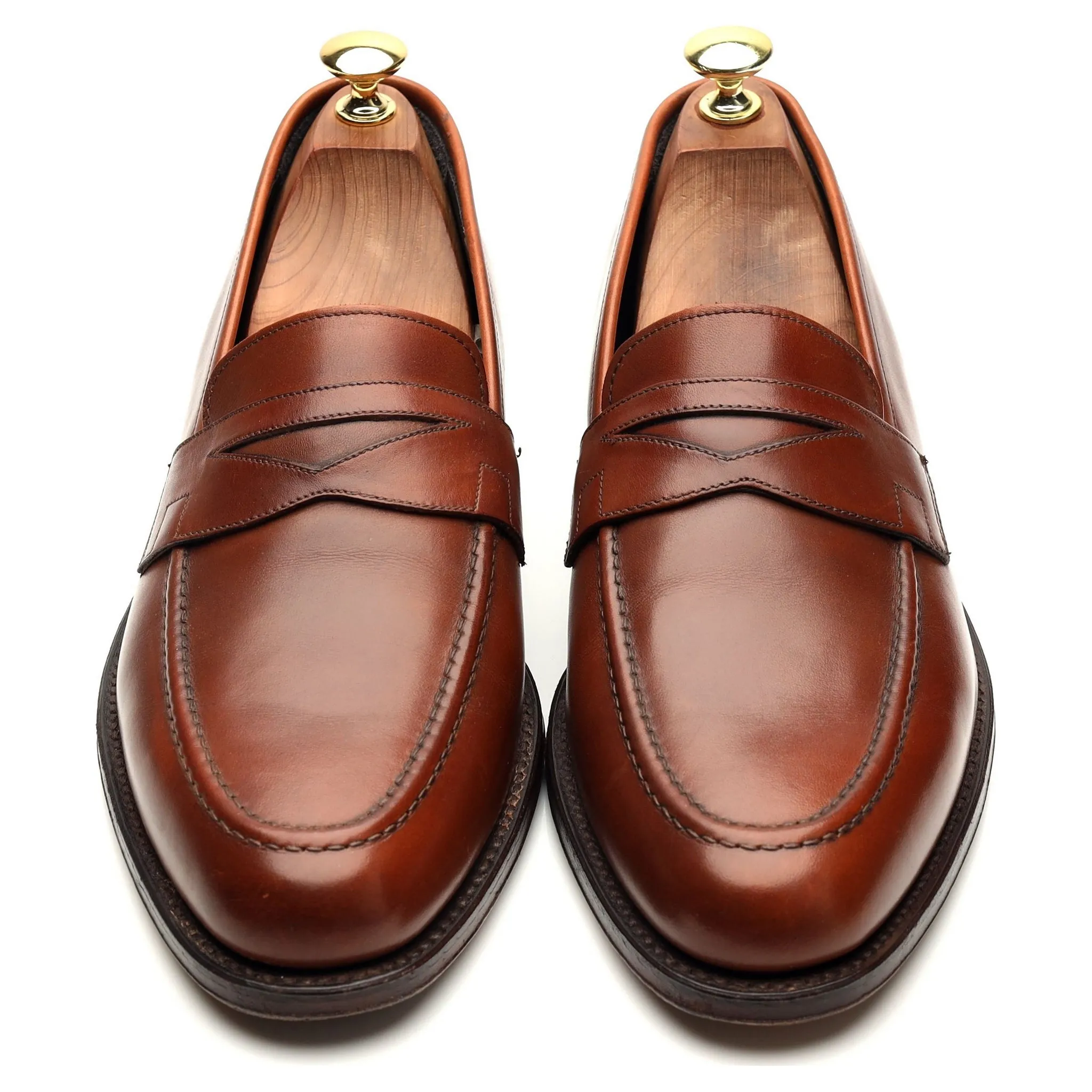 Herring 'Charlton' Brown Leather Loafers UK 8.5 F