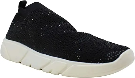 INC International Concepts Womens Kalama Low Top Slip On, Black, Size 8.0