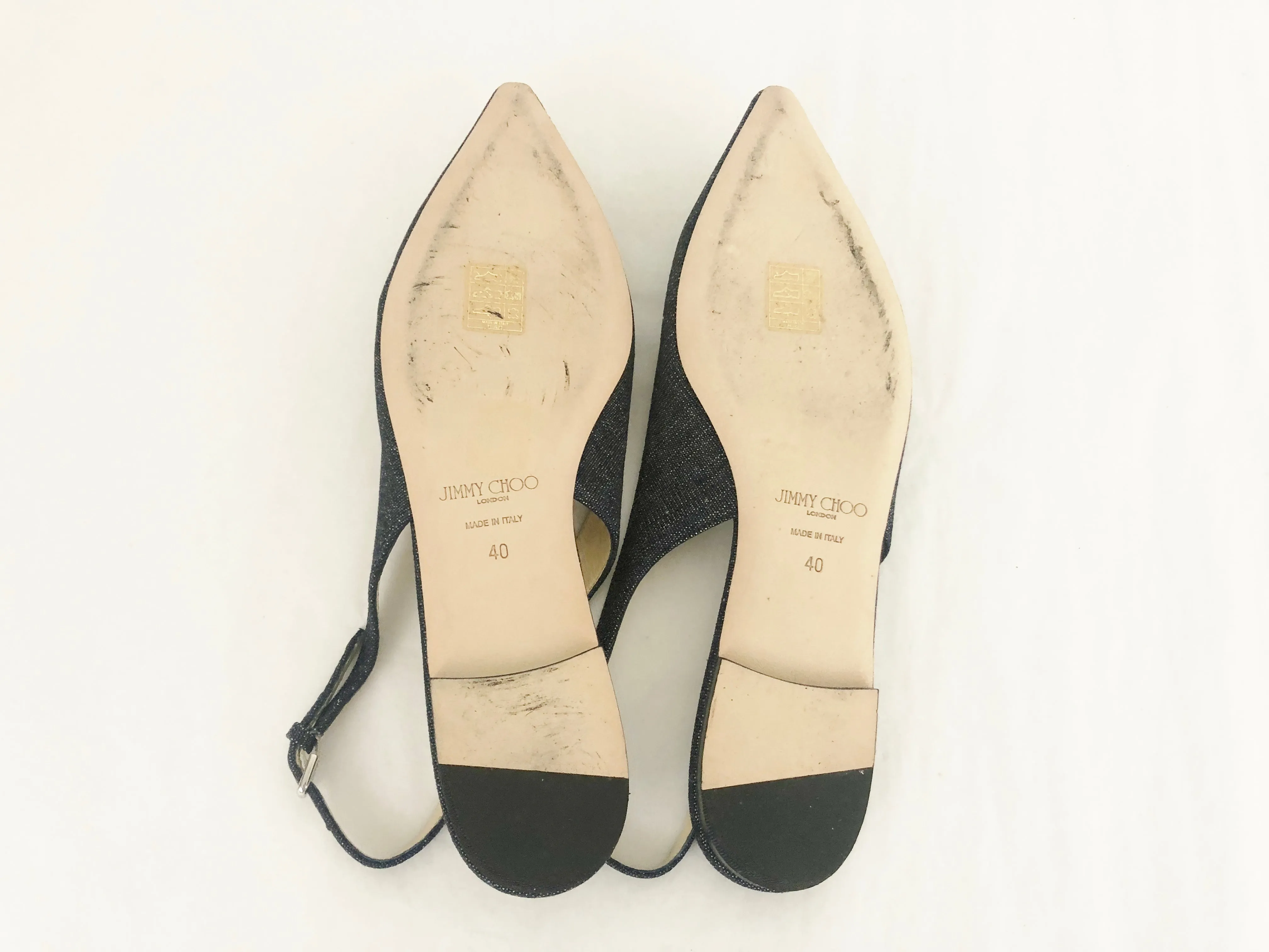 Jimmy Choo Denim Flat Slingback Size 10