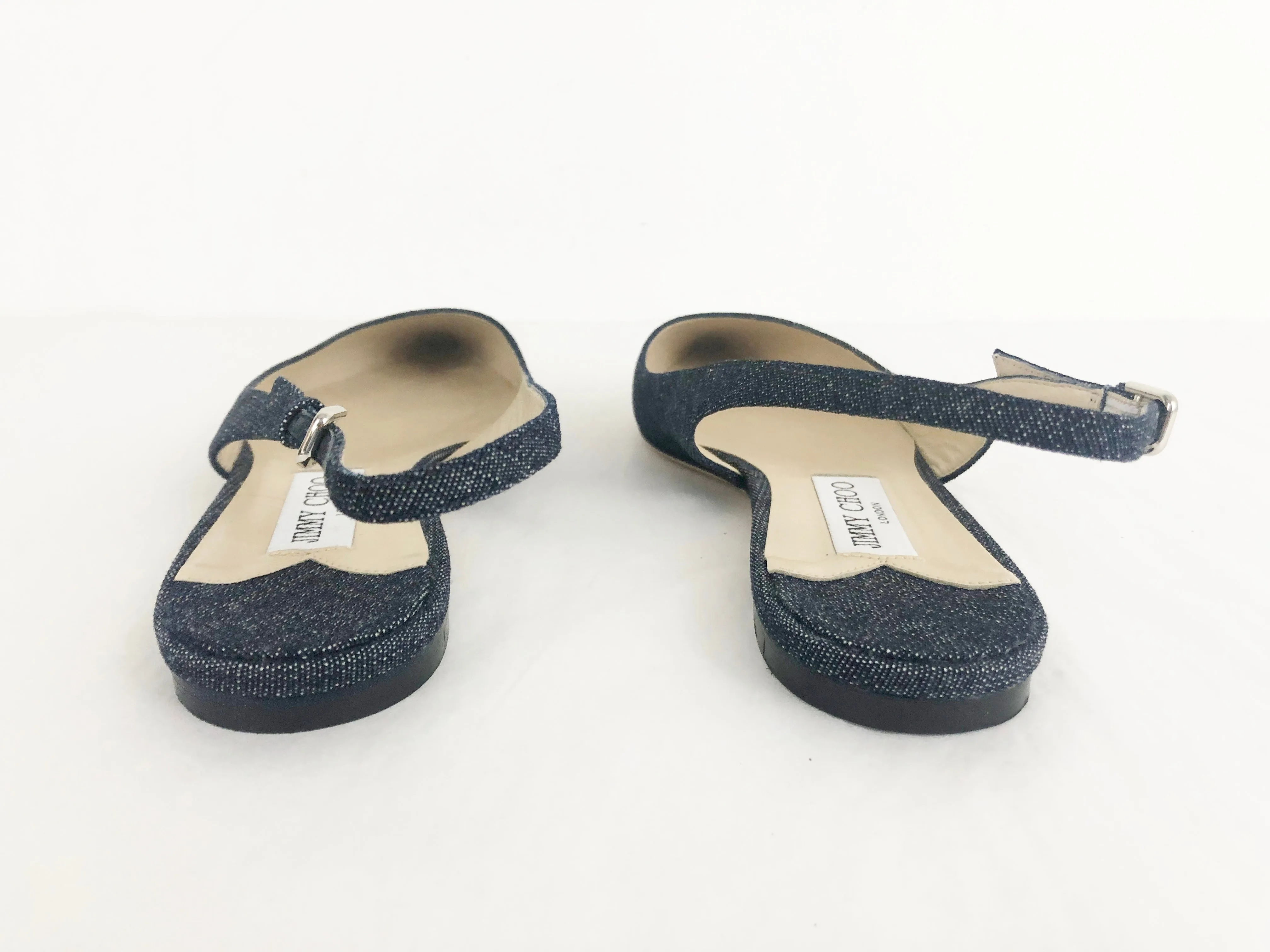 Jimmy Choo Denim Flat Slingback Size 10