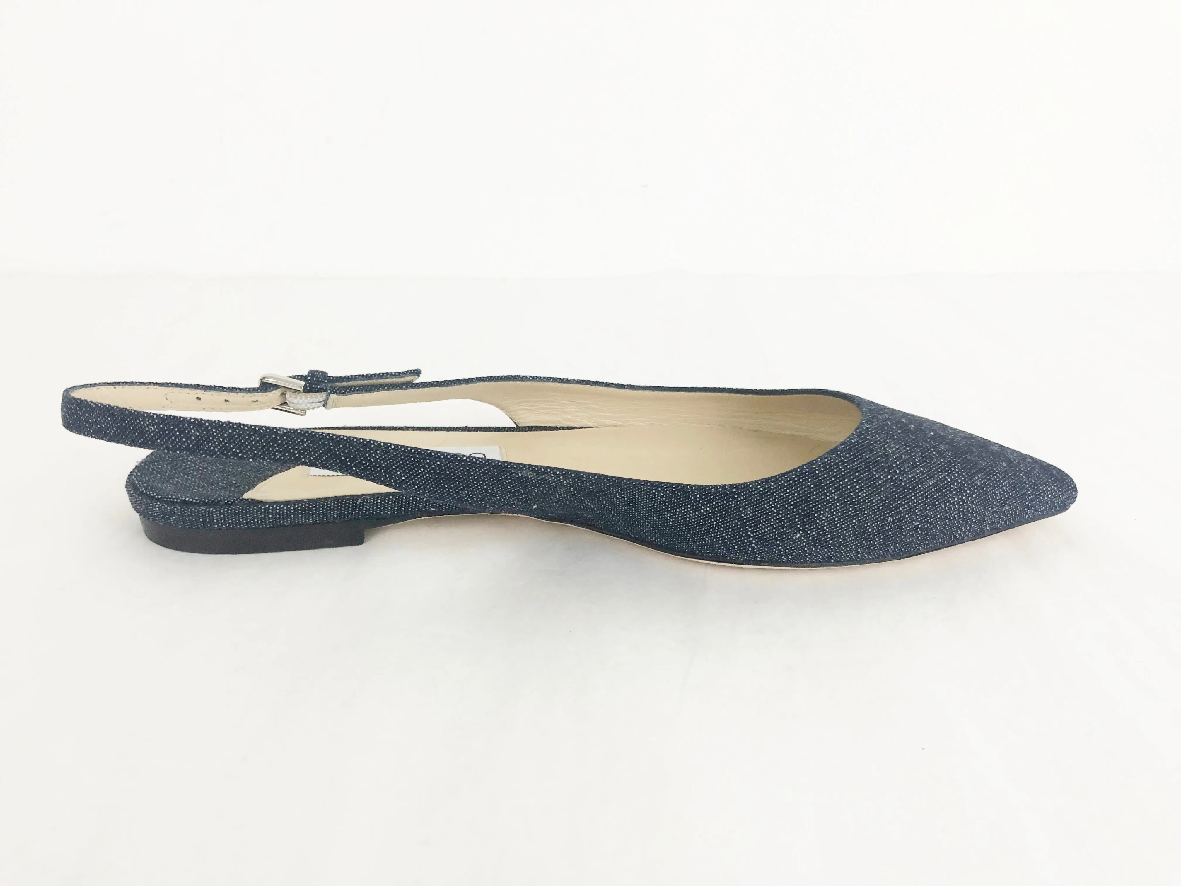 Jimmy Choo Denim Flat Slingback Size 10