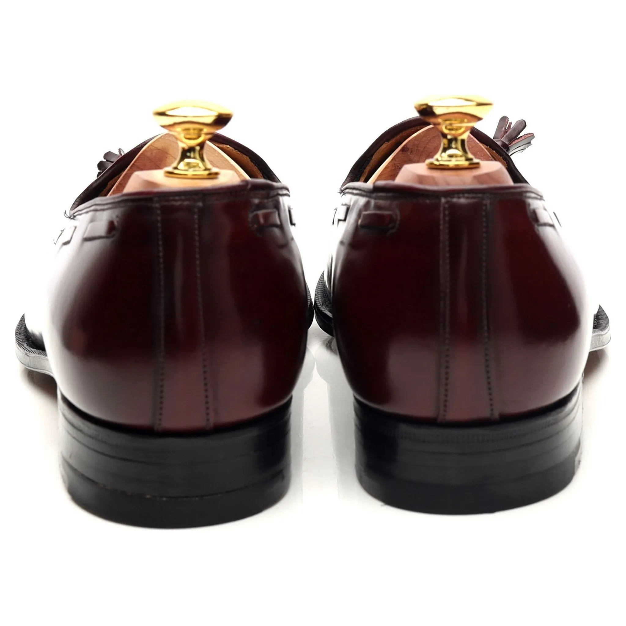 'Keats' Burgundy Leather Tassel Loafers UK 7.5 F