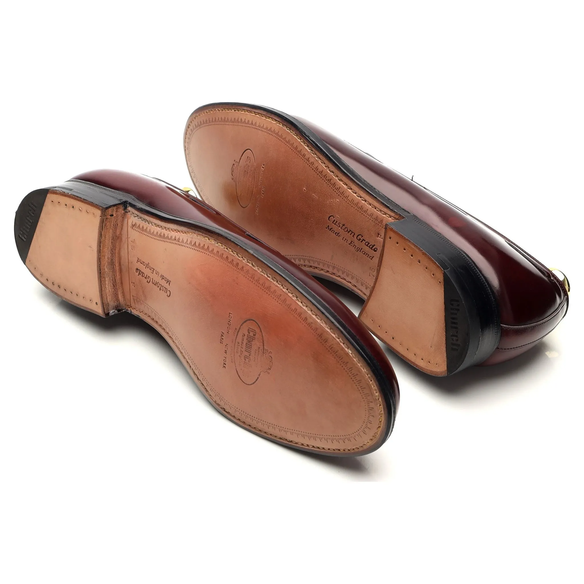 'Keats' Burgundy Leather Tassel Loafers UK 7.5 F