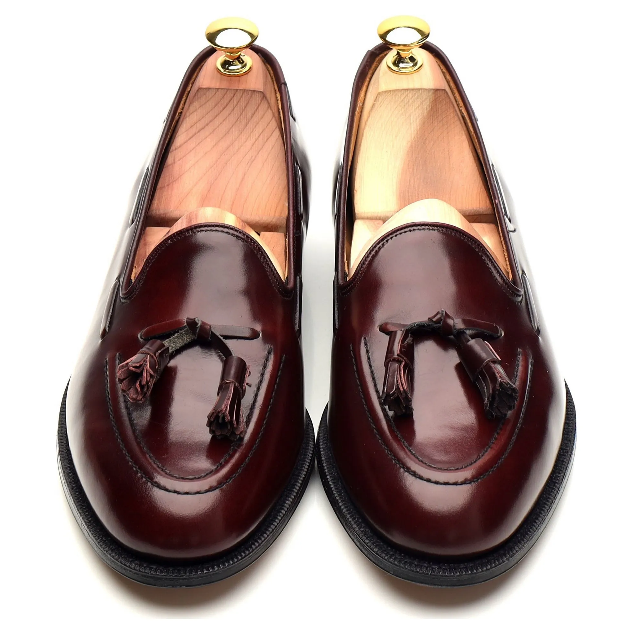 'Keats' Burgundy Leather Tassel Loafers UK 7.5 F