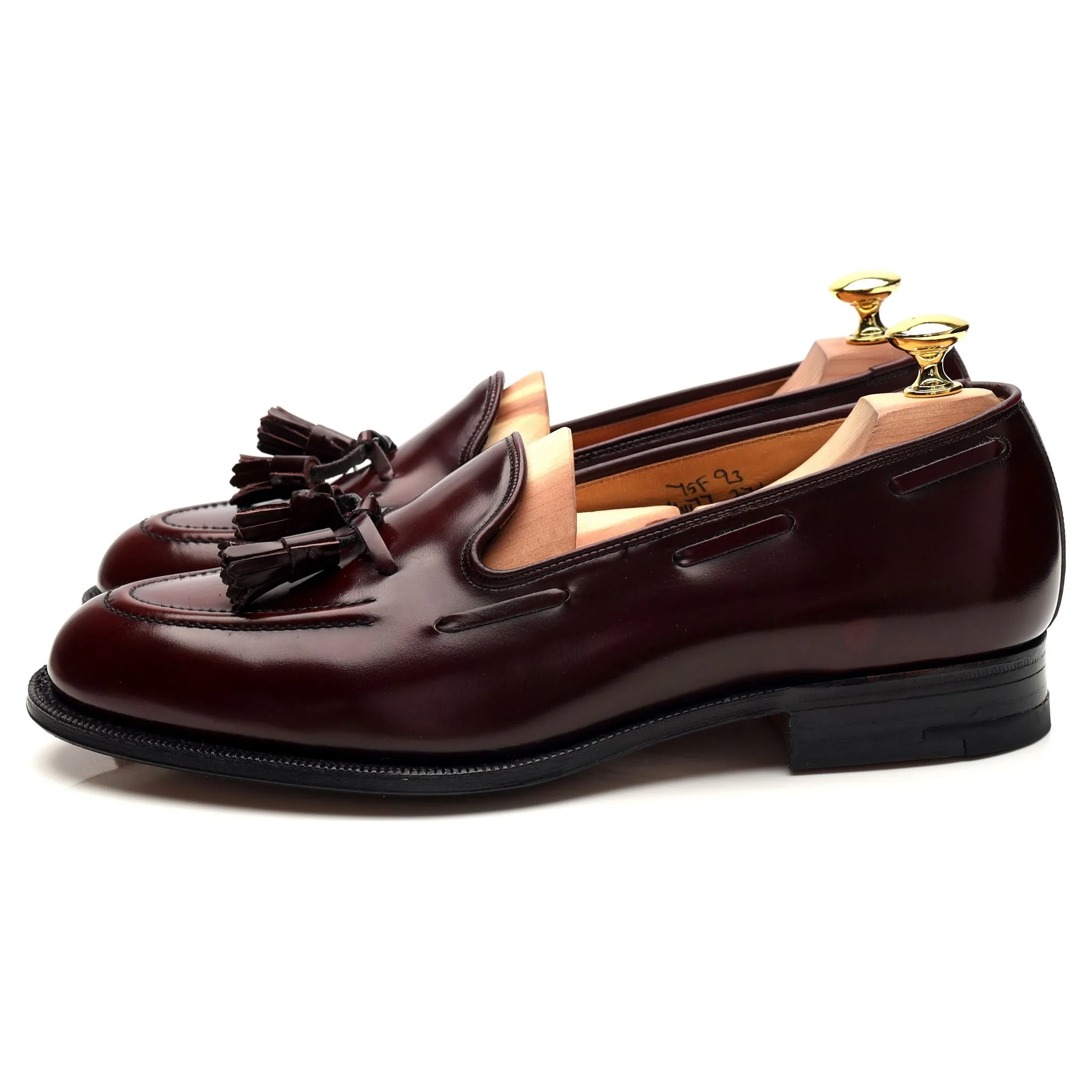 'Keats' Burgundy Leather Tassel Loafers UK 7.5 F