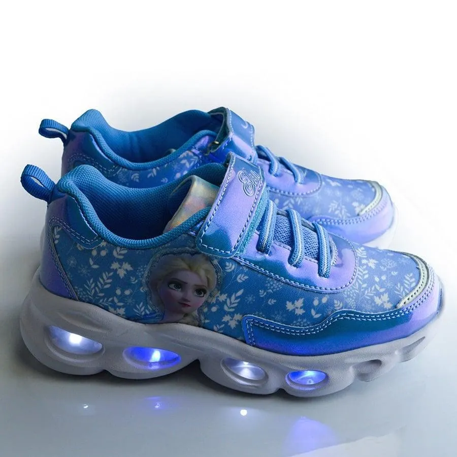 Kids Shoes Disney Frozen Youth Girls Light-up Sports Shoes