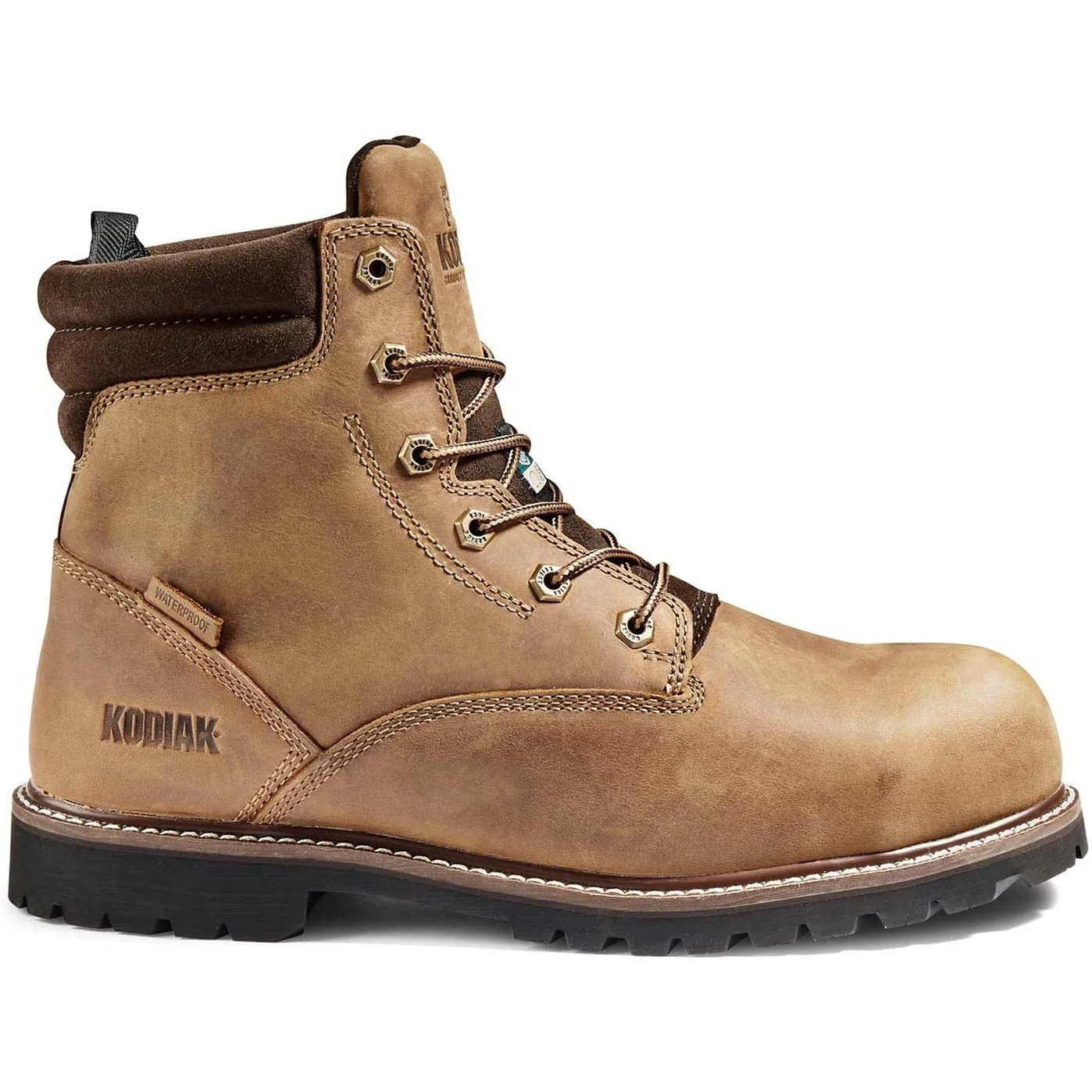 Kodiak Men's Mckinney 6" Composite Toe Waterproof Safety Work Boot -Brown- K4TFBN