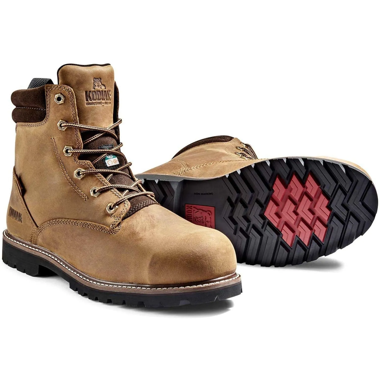 Kodiak Men's Mckinney 6" Composite Toe Waterproof Safety Work Boot -Brown- K4TFBN