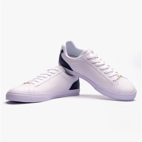 Lacoste LEROND Mens Leather Trainers White/Navy