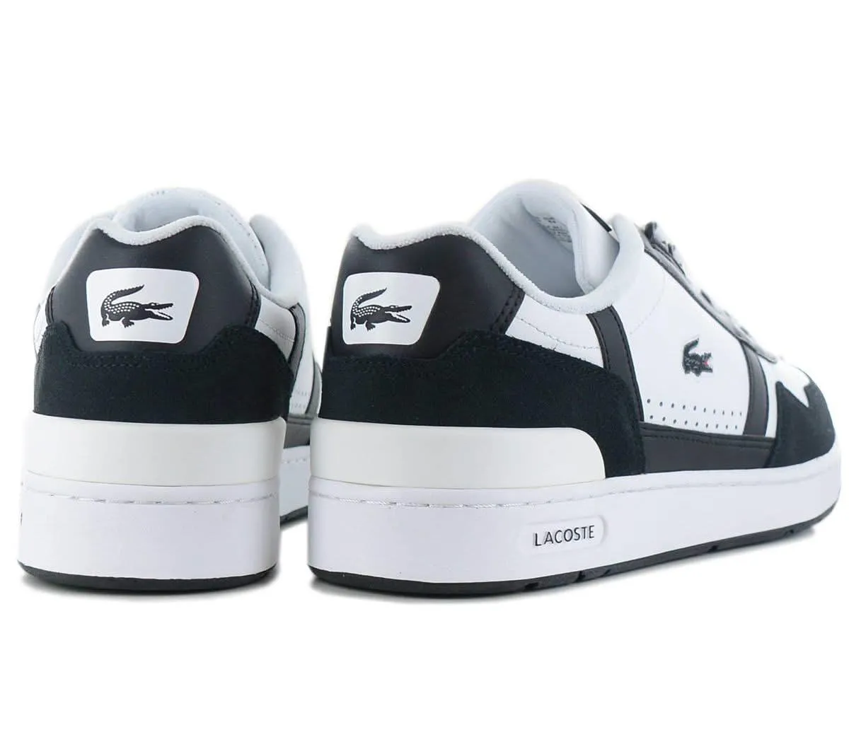 LACOSTE T-Clip Leather - Herren Sneakers Schuhe Leder Weiß-Schwarz 747SMA0073147