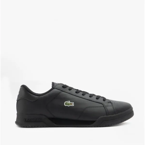 Lacoste TWIN SERVE 0721 2 Mens Leather Trainers Black