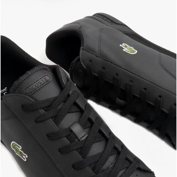 Lacoste TWIN SERVE 0721 2 Mens Leather Trainers Black