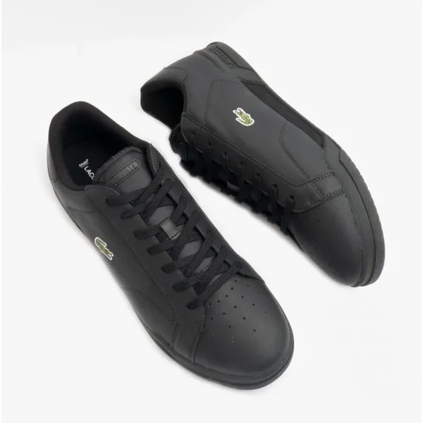 Lacoste TWIN SERVE 0721 2 Mens Leather Trainers Black