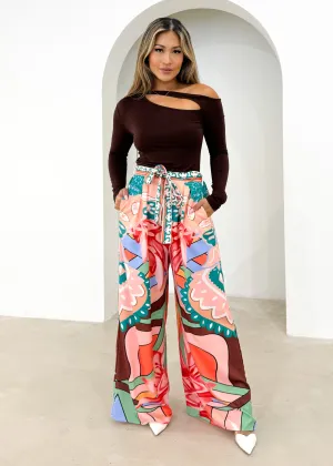 Learra Pants - Pink Abstract