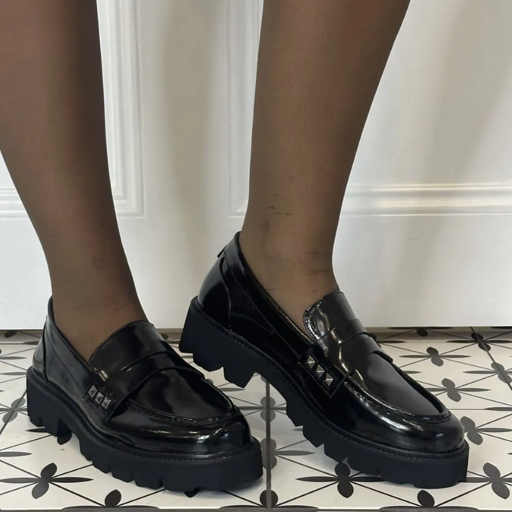 Lodi CE5142 Leather Loafer-BLACK