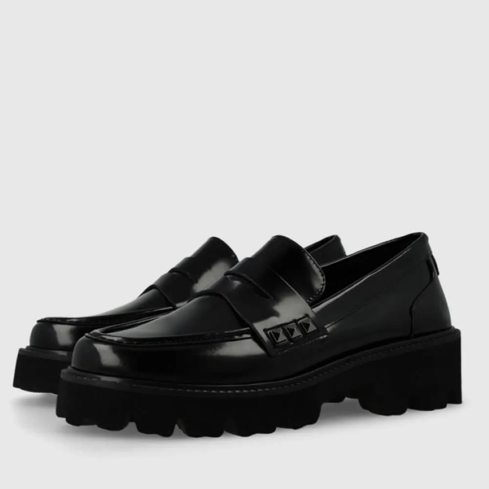 Lodi CE5142 Leather Loafer-BLACK