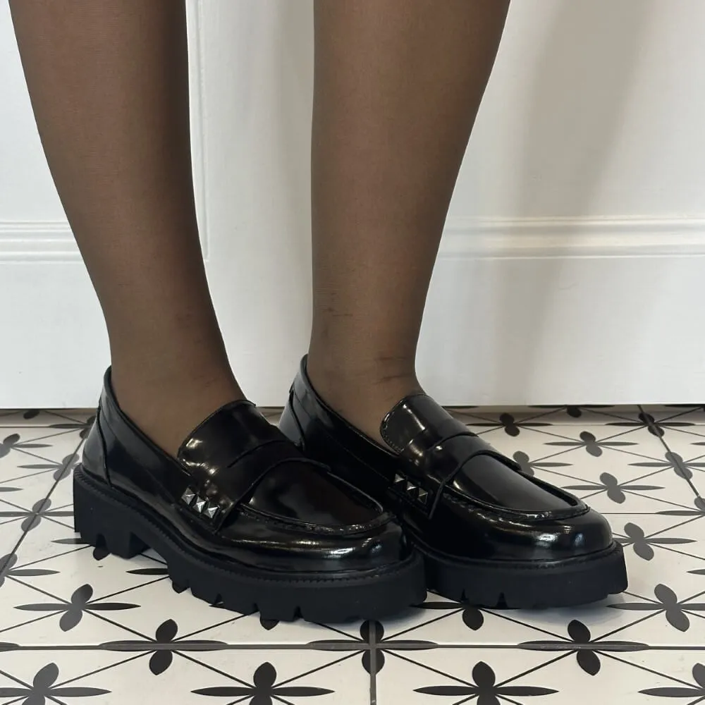 Lodi CE5142 Leather Loafer-BLACK