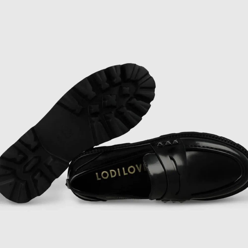 Lodi CE5142 Leather Loafer-BLACK