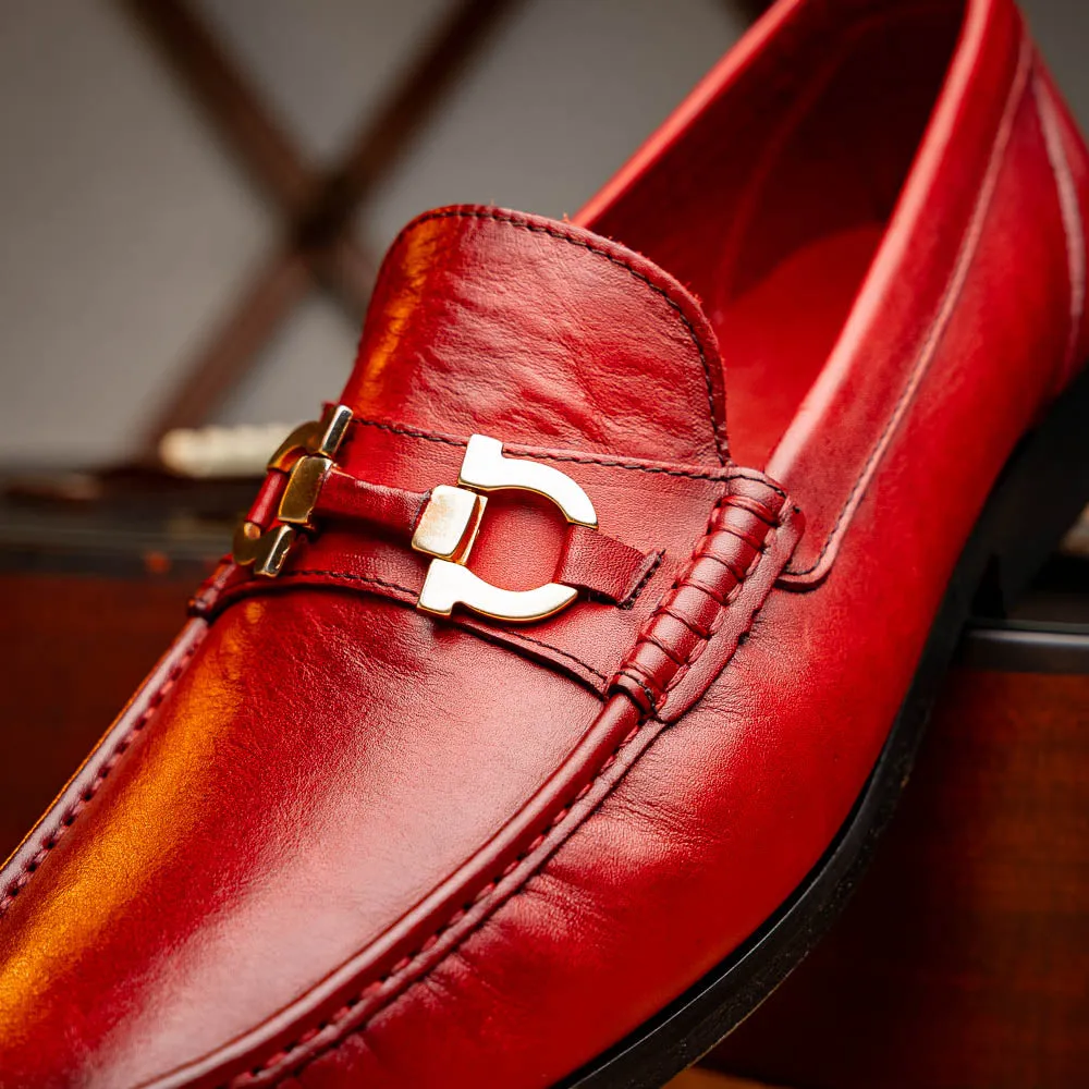 Marco Di Milano Cassarano in Red Calf Leather Loafers