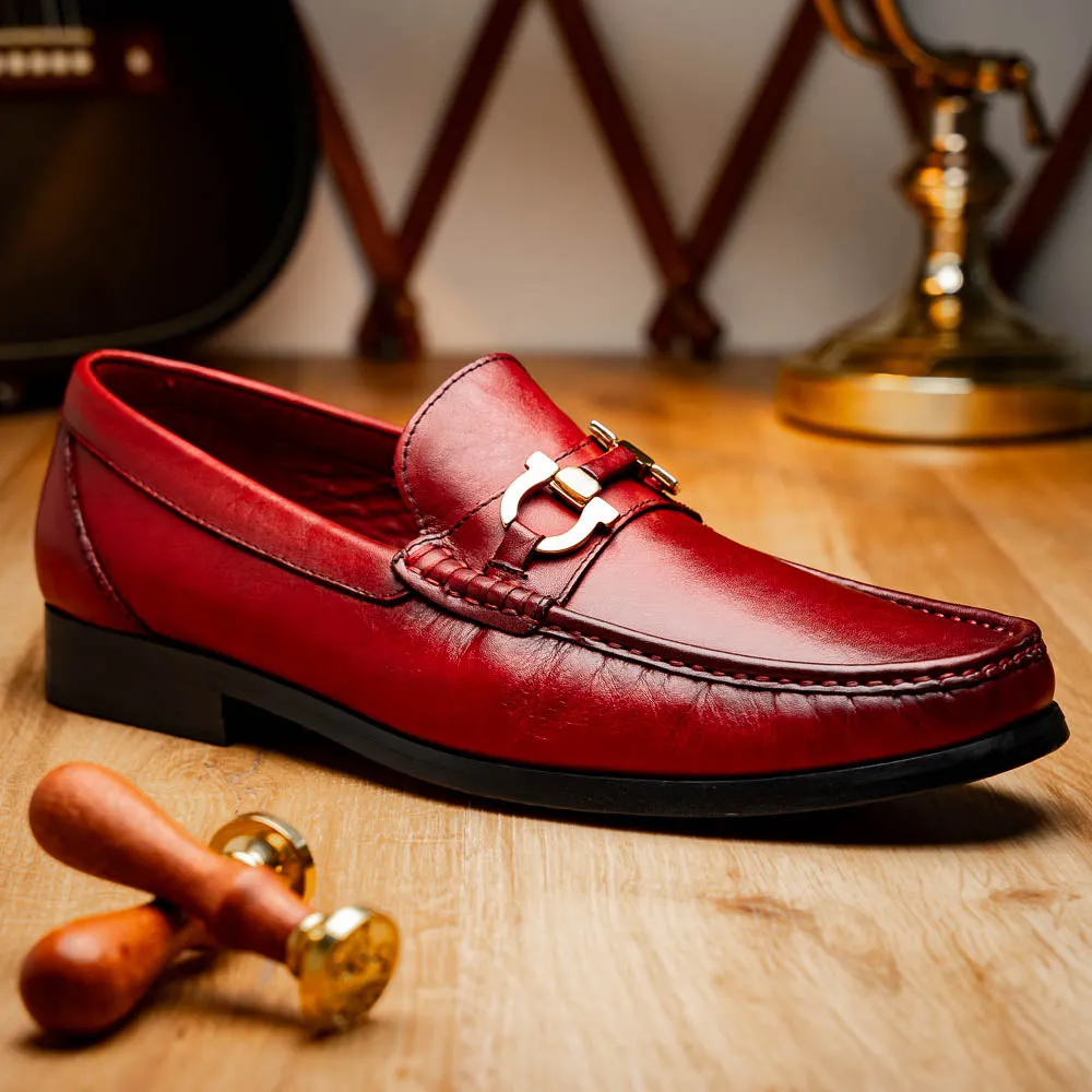 Marco Di Milano Cassarano in Red Calf Leather Loafers