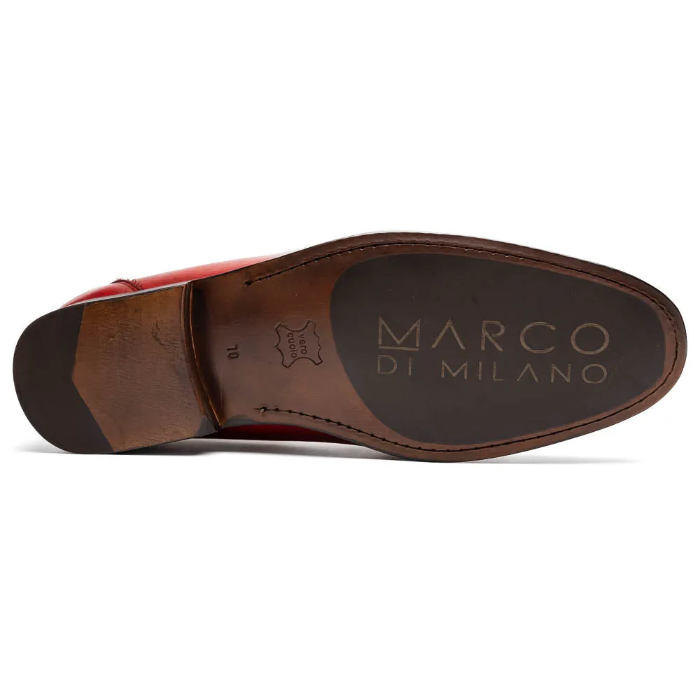 Marco Di Milano Cassarano in Red Calf Leather Loafers