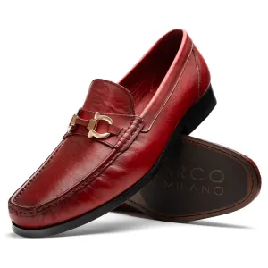Marco Di Milano Cassarano in Red Calf Leather Loafers