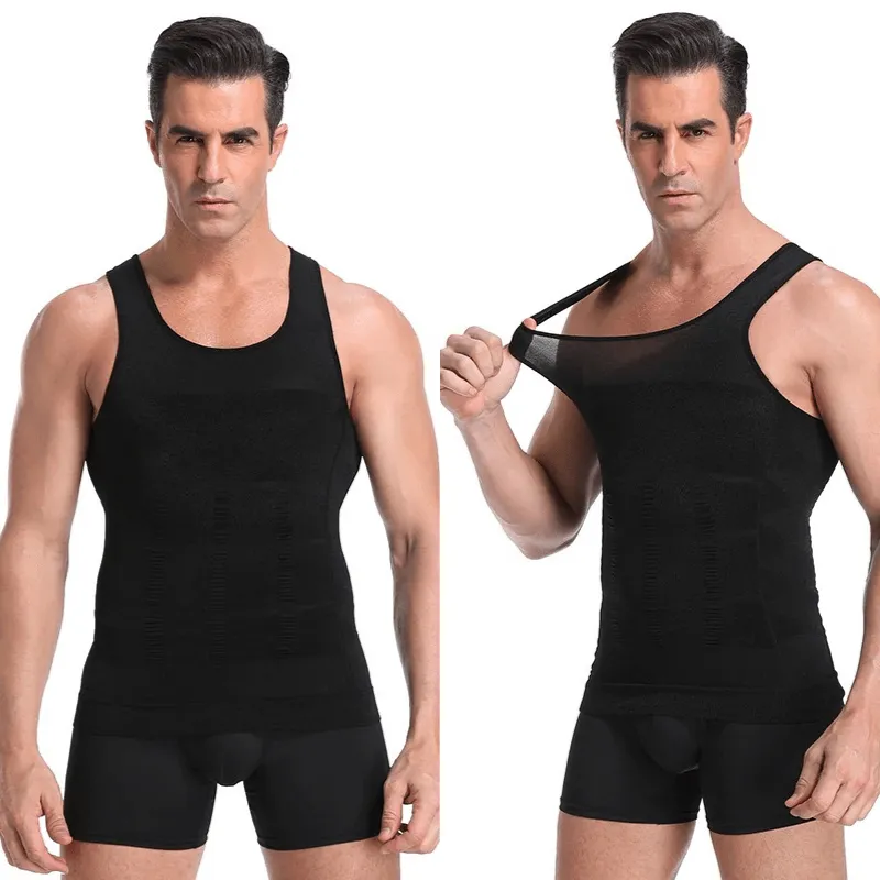 Men Seamless Slimming Abs Compression Body Shaper Corset Vest