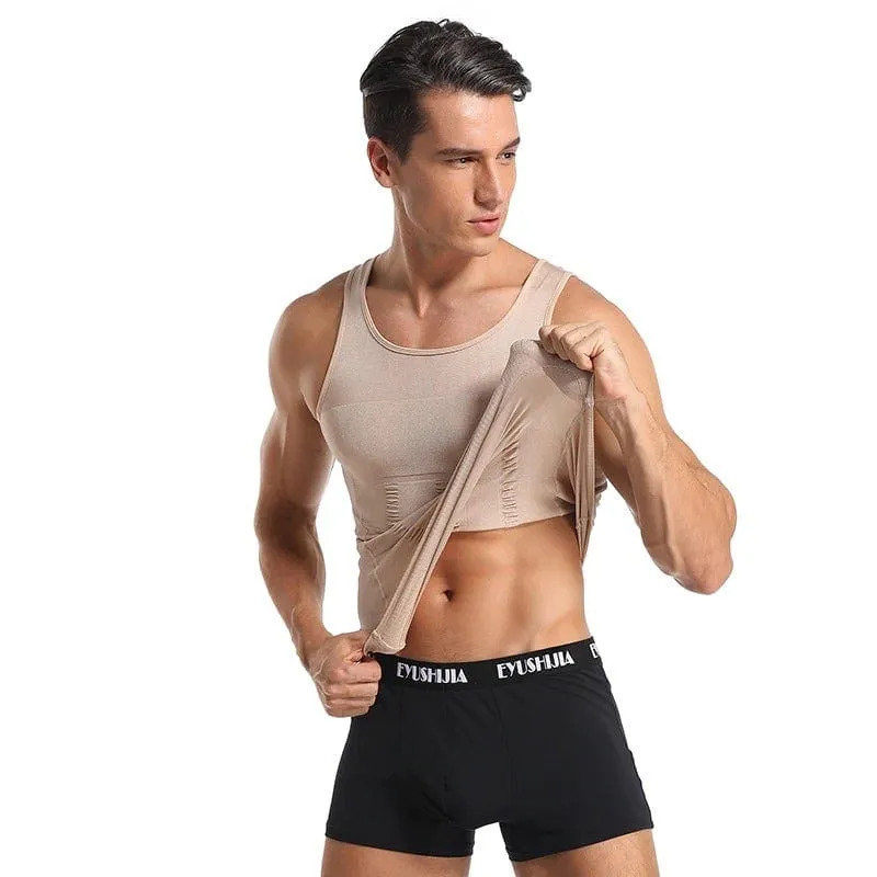 Men Seamless Slimming Abs Compression Body Shaper Corset Vest